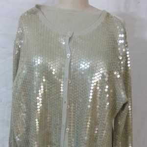 Wool irridescent Sequin Twin Sweater Set Size L